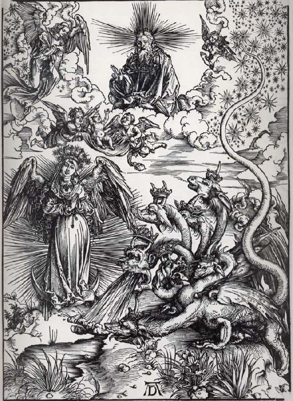 Albrecht Durer The Apocalyptic woman and the seven-Headed Dragon china oil painting image